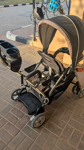 Double Stroller with Cup Holders, Sun Shade, and Reclining Seat