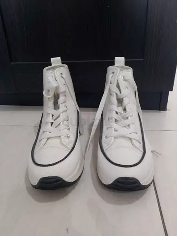 Stylish White High-Top Sneakers