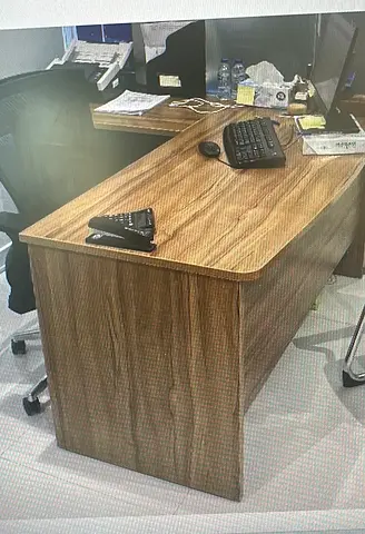 Computer Table - L shape Brown Color (Only Table)