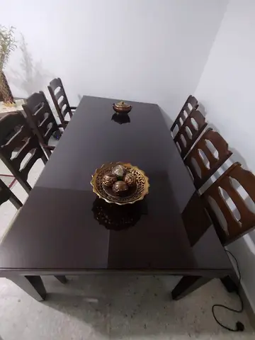 Elegant Wooden Dining Table with Chairs