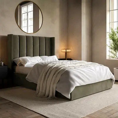 Elegant Modern Bed Frame with Luxurious Headboard