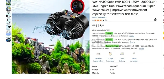 Sobo aquarium wave maker- abudhabi