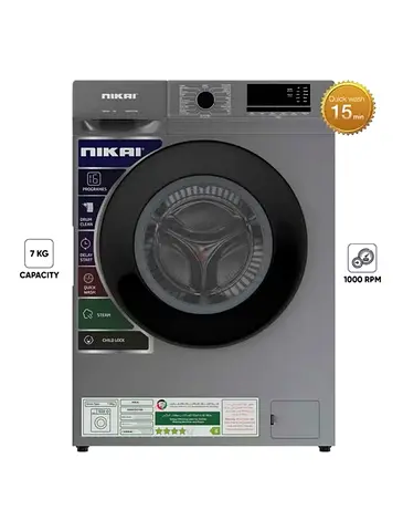 Nikai 7 KG Front Load Washing Machine - Efficient and Fast Cleaning