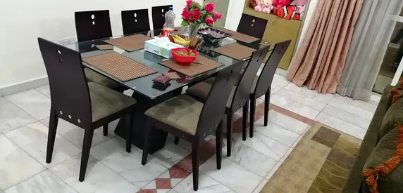 Modern, sleek design, Dining Table with 8 Chairs for Sale, Excellent Condition