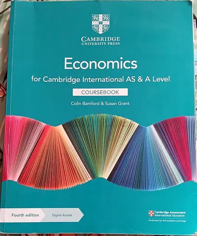Economics for Cambridge International AS and A level course book 4th edition, in excellent condition