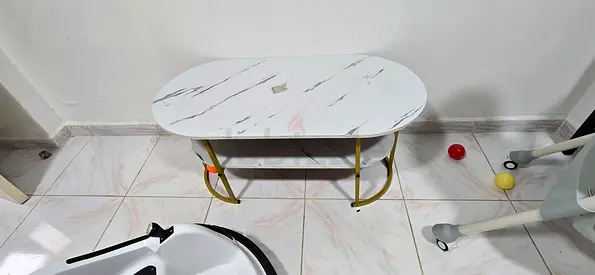 Stylish Oval Coffee Table in Marble Finish