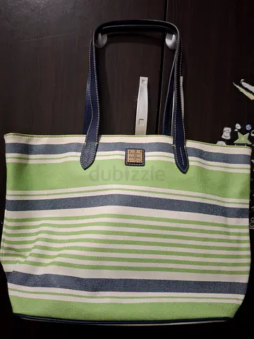 Dooney  Bourke from U.S. Stylish Green Striped Tote Bag