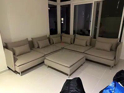 IKEA Söderhamn corner sofa with footstool