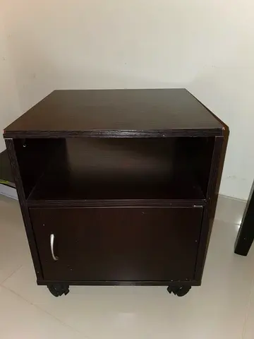 Sturdy Wooden side Table with Wheels