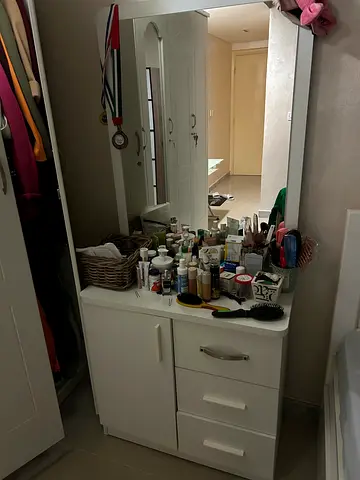 Stylish White Vanity with Storage