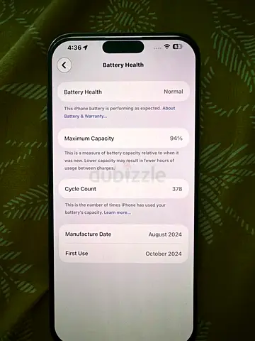 iPhone 16 Pro Max – 256GB – Desert Color – 94% Battery dual Sim