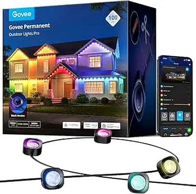 Govee Permanent Outdoor Lights Pro, 100ft with 60 RGBIC LED Lights for Daily and Accent Lighting, 75
