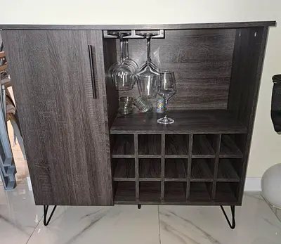 Bar Cabinet Grayish Black Color