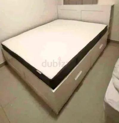 IKEA brimness queen 160×200cm bed with headboard+ 4 storage drawers underneath and with IKEA mattres
