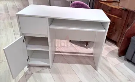 Stylish White Study Table with Storage