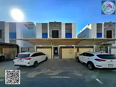Furnished 3-story villa for rent in Al Yasmin, 6 master bedrooms with an internal roof terrace