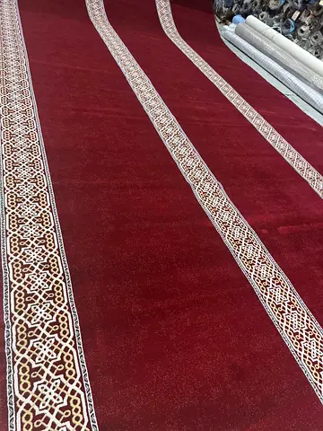 Elegant Red Traditional Mosque Carpet / Prayer Room Carpet with Intricate Design