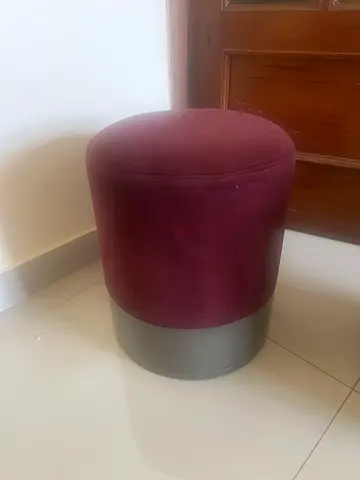 Elegant Burgundy Upholstered Stool