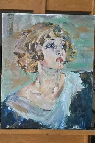 Calm Presence – Original Oil Painting on Canvas, 40×40 cm