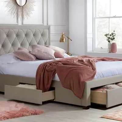 Stylish Bed with Storage and Cozy Accents