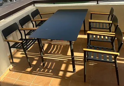 Stylish Outdoor metal Dining Table with Chairs