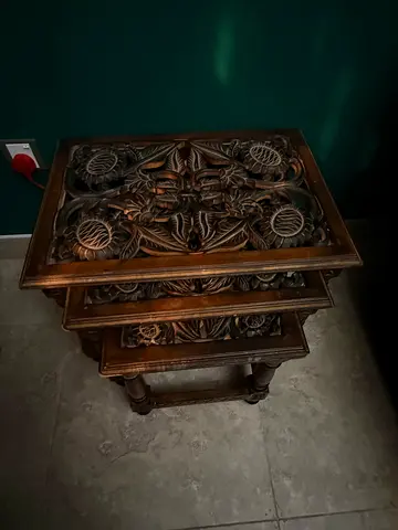 Intricately Carved Nesting Tables