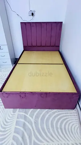 Elegant Purple Bed Frame with Storage
