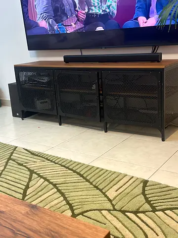 Stylish Industrial-Style TV Stand with Storage