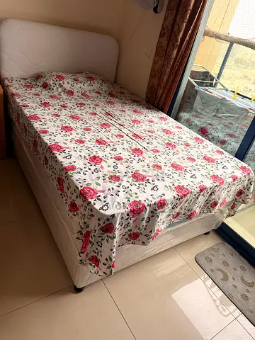 Charming Floral Single Bed with Mattress, 6 months old only (4feet width -2 mattresses)