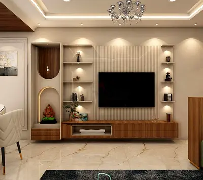 Luxury TV unit wall design