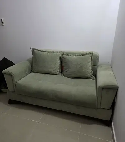 Cozy Green Two-Seater Sofa