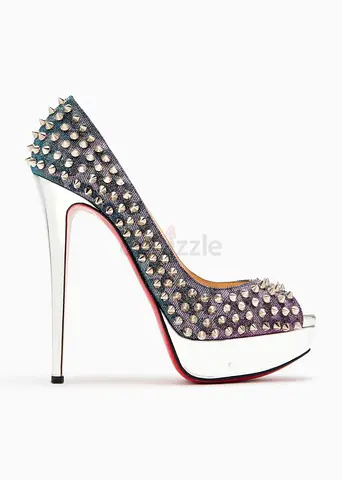 Christian Louboutin Lady Peep Spikes Pumps