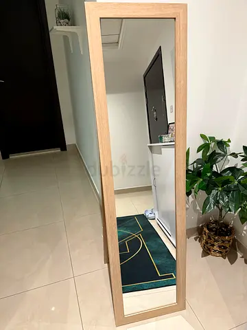 Elegant Full-Length Wall Mirror with Wooden Frame