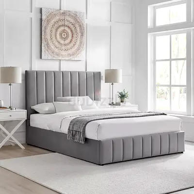 Elegant Grey Upholstered Bed