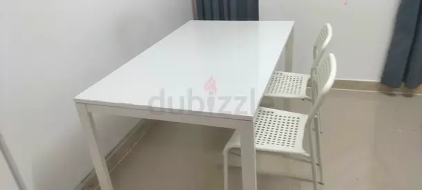 ikea table with 2 chairs