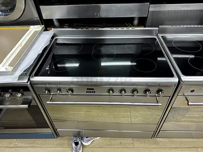 SMEG LATEST MODEL ful electric ceramic 5 hobs cooking range oven dual fan stove 90x60 cooker Italian