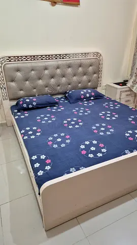 Elegant king Size Bed with Mattress and side table