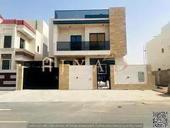 Luxury villa in Al Bahia, two floors plus a rooftop, with a modern design and six master bedrooms. F