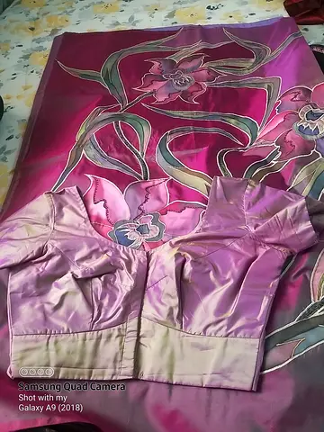 Elegant Purple Floral Silk Fabric and Shorts Set