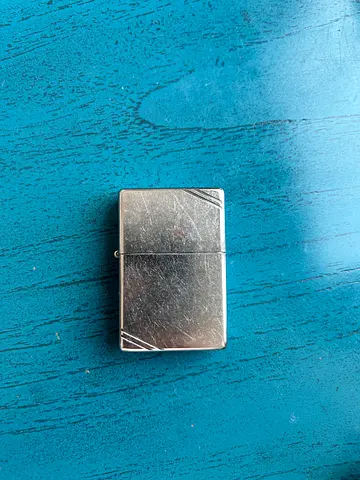Zippo silver with slashes Vintage