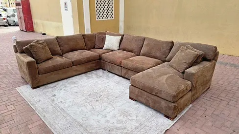 Premium Quality CrateBarrel Axis U Shape Sofa feather 🪶 filled