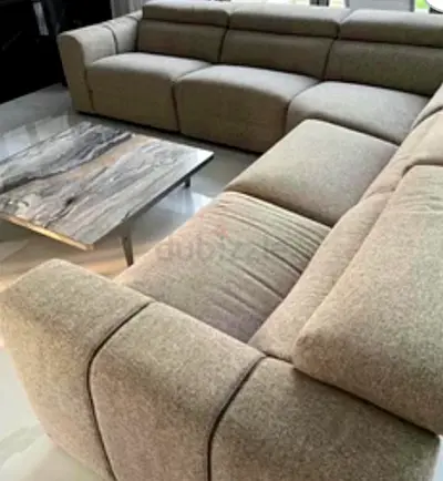 Natuzzi (Italy) Sofa with Marble Table