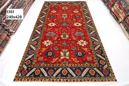 249 x 428 cm afghan handmade carpet oriental rug living room studio carpet