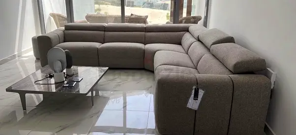 Natuzzi (Italy) Sofa with Marble Table