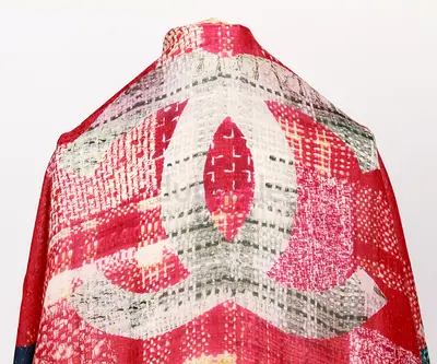 CHANEL TWEED PRINT CASHMERE SHAWL brand new