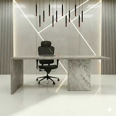 LISSE Executive Desk | Concrete Colors