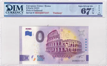 European Union Roma Banknote 0 Euro 2023 DIM 70 AED