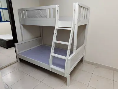 New Stylish Wooden White Bunk Bed for Kids