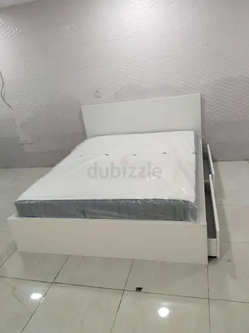 ‎IKEA Malam double bed 140×200cm bed with 2 storage drawers underneath and Ikea mattress