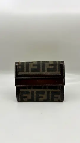 Fendi Zucca Monogram Leather and Canvas Wallet